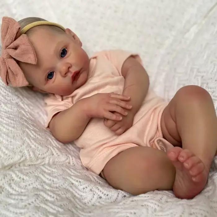 NPK 18 pouces Reborn bébé poupée prairie corps doux 100% fait à la main peau 3D avec des veines visibles