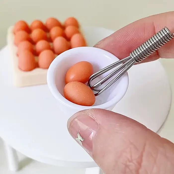 1/4/17 pièces oeuf avec plateau maison de poupée cuisine jouet