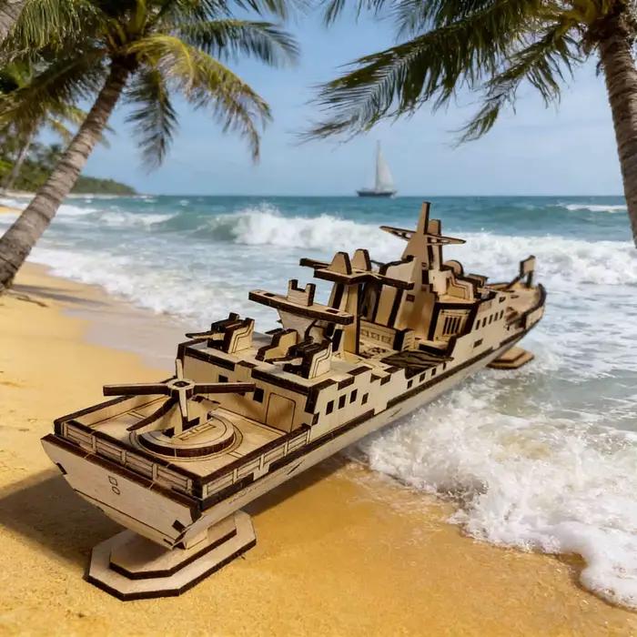 Puzzle en bois 3D, modèle de navire de guerre