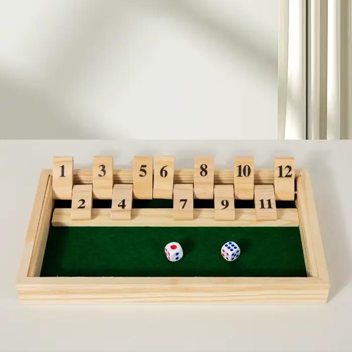 Shut The Box Game-Jeu de société numérique en bois avec 2 dés