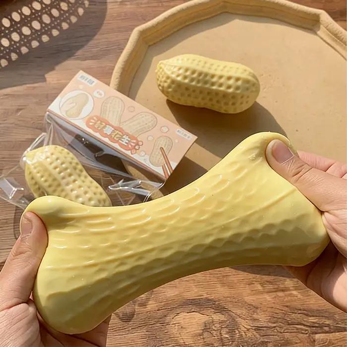 Balle anti-stress en forme d'arachide, jouet à presser, jouet sensoriel doux comme du beurre, jouet anti-stress à rebond lent, cadeaux surprise