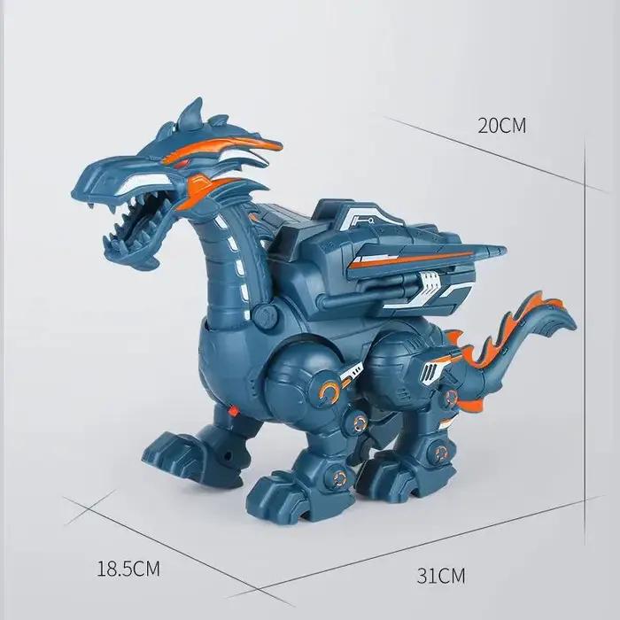 Simulation de feu mécanique dinosaure, pulvérisation d'eau, lumière fraîche, électrique, divertissement pour enfants, modèle de Puzzle, jouets pour garçons, cadeaux