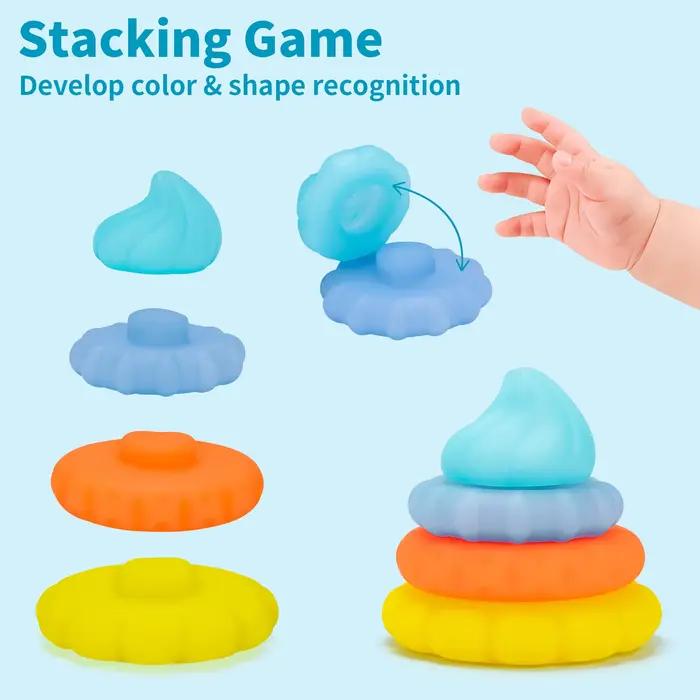 Jouets de puzzle à empiler en forme de crème glacée