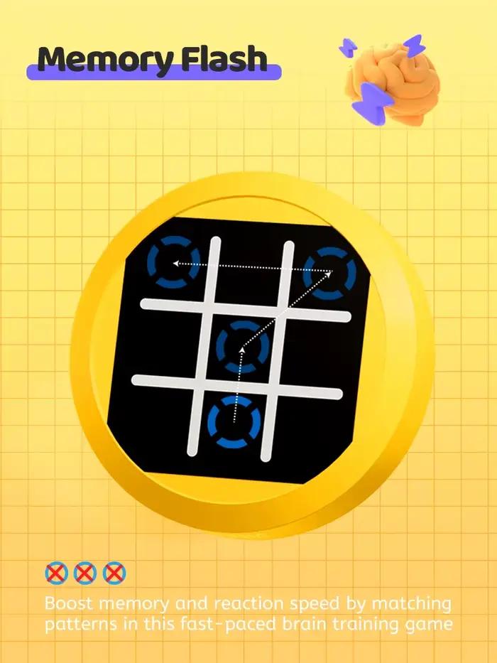 Jeu de Tic Tac Toe 4-en-1 portable - Console de puzzle électronique