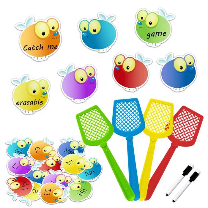 Jouets éducatifs Fly Swatter, cartes flash de mots fréquents en anglais pour les enfants d'âge préscolaire, jeux en classe et jeux parent-enfant