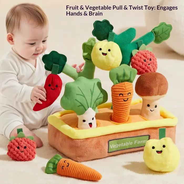Jouets sensoriels pour bébés, jouet à tirer la carotte pour bébé