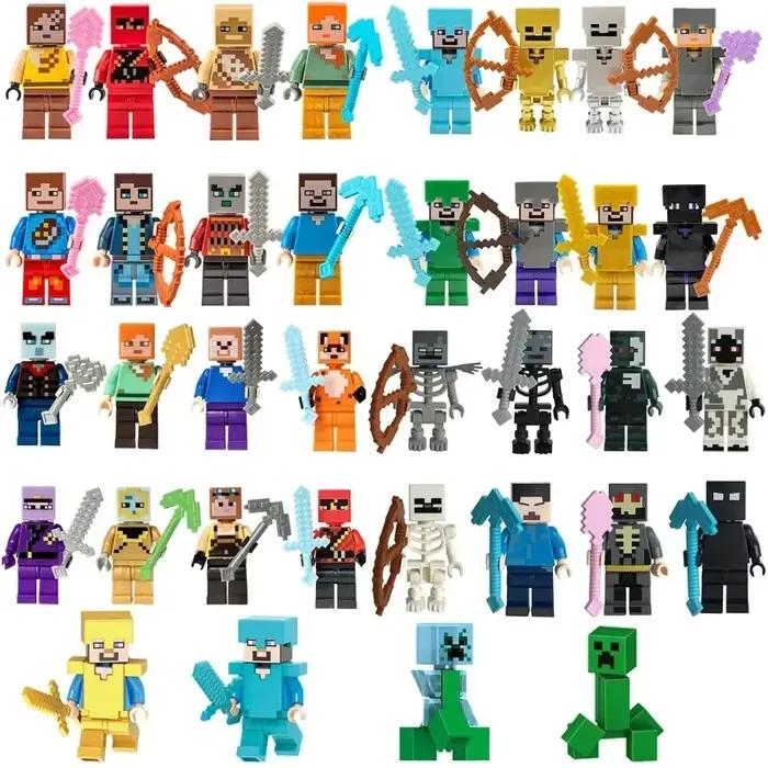 Jeu Minecraft blocs de construction Steve Creeper figurines assemblez bâtiments vert jouets pour enfants occasions spéciales