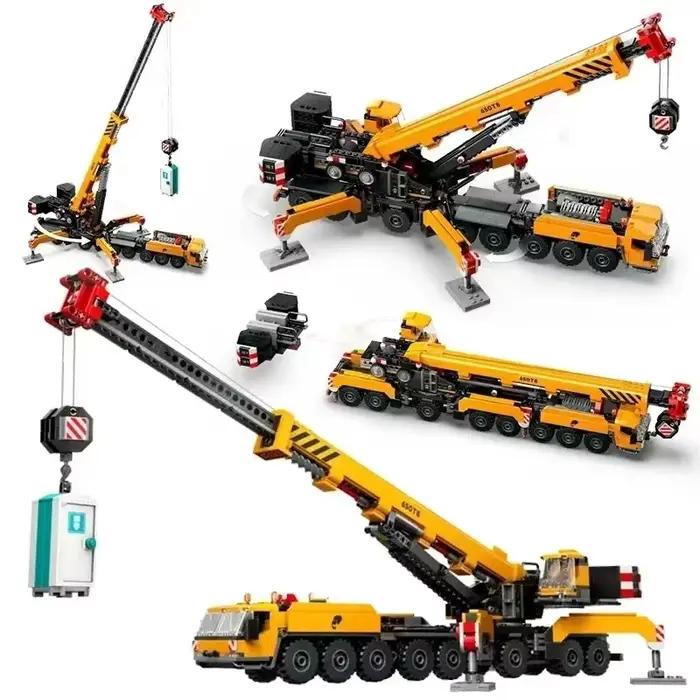 Ensemble compatible de blocs de construction de la série City : Grue mobile jaune