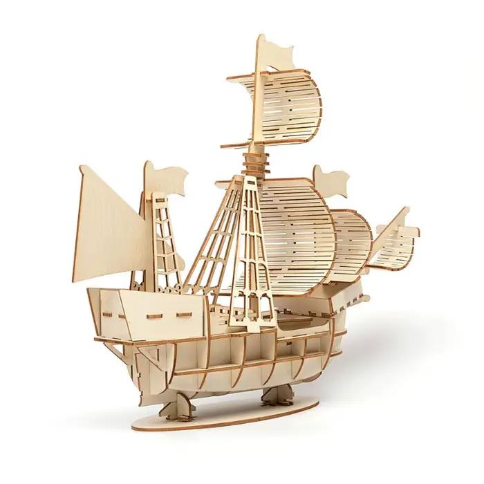 Puzzle 3D en bois pour voilier, modèle d'assemblage, bricolage, artisanat en bois, jouets cadeaux