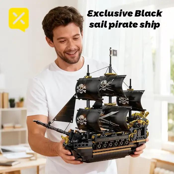 Blocs de construction de bateau pirate modèle de voilier jouets de décoration de bureau créatifs cadeaux pour enfants joueurs de 14 ans et plus pirates et amateurs de voiliers occasions spéciales