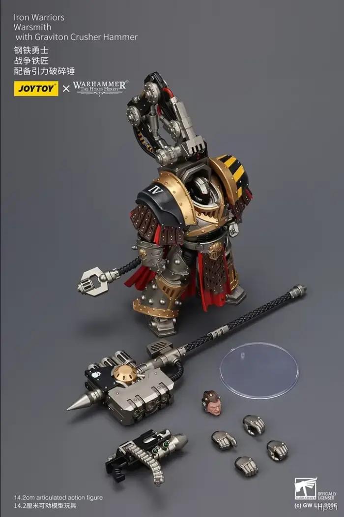 Figurine d'Anime Originale JOYTOY Warhammer 40K Iron Warriors Warsmith avec Marteau Concasseur Graviton