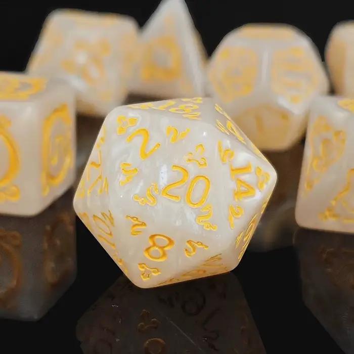 7 pièces DND dés 7 pièces/ensemble Dragon motif dés polyédriques jeu de rôle D & D TRPG jeu de société dés comme cadeau accessoires de divertissement