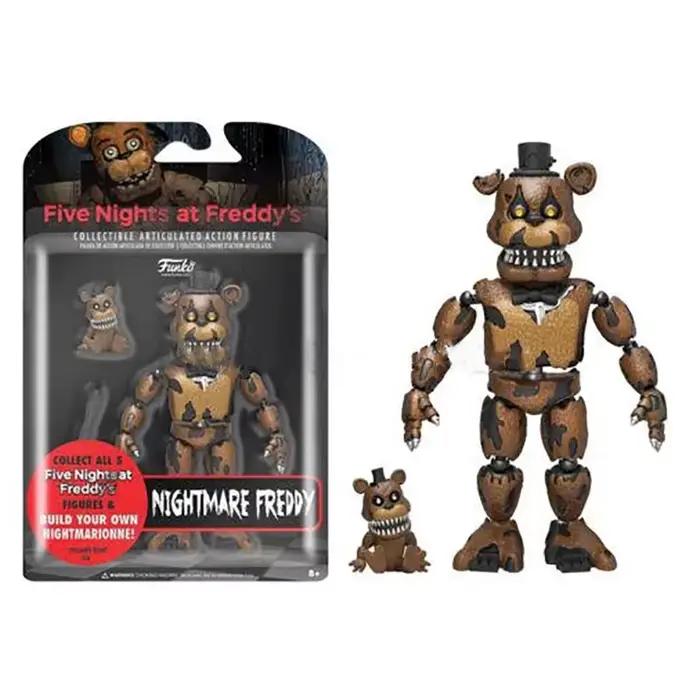 14 cm FNAF figurines cauchemar Freddy Bonnie Foxy Chica figurine mobile lumière noire