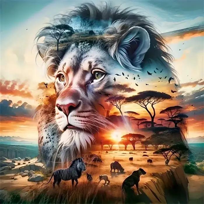 Puzzle 1024 pièces Le Roi Lion et le Monde Animalier des Zebras – Activité Familiale