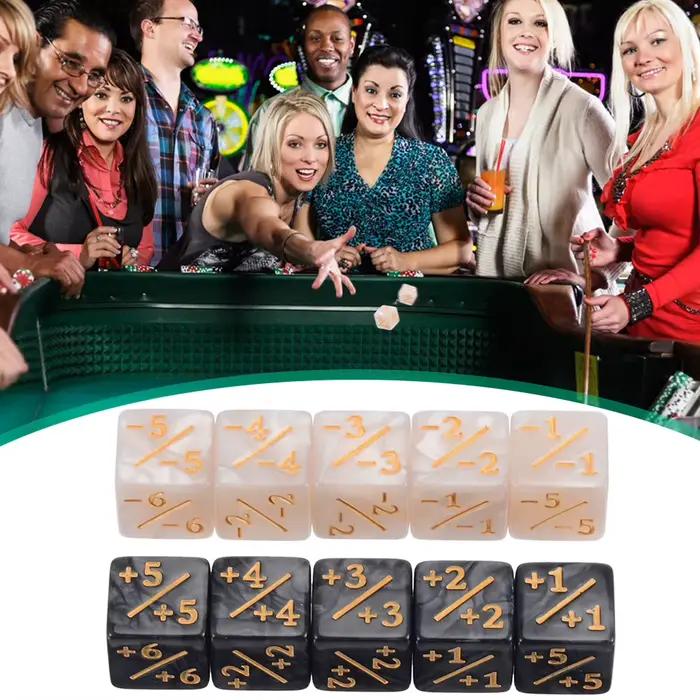 Compteurs de dés pour jeu de table, 10 pièces, négatifs positifs + 1 à 1, amusant