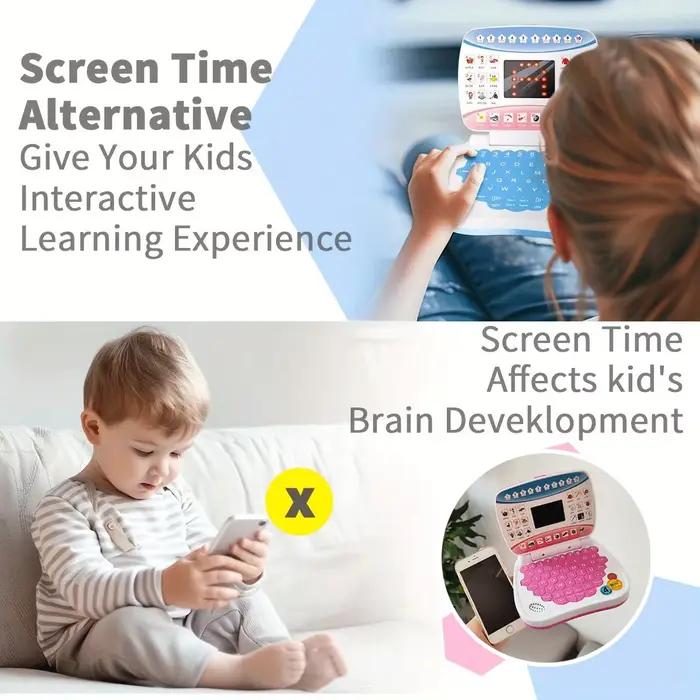 Petit jouet pour ordinateur portable d'apprentissage de l'anglais pour enfants.