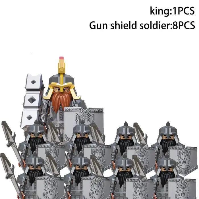 9 pièces bricolage médiéval elfe soldats garde Action poupée Mini bloc de construction