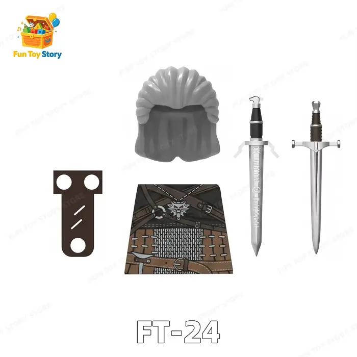 Monster Hunter Renzai Wizard Geralt Shiri Jouet de construction et de puzzle pour enfants FT24-27 Collection pour les passionnés de jeux