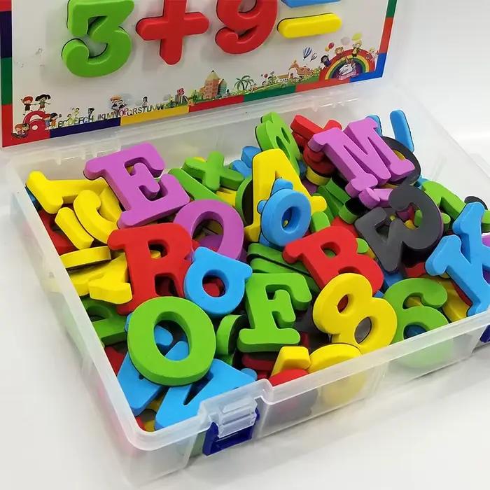 Lettres magnétiques chiffres Alphabet ABC 123 aimants pour réfrigérateur en plastique éducatif préscolaire jouet d'apprentissage ensemble majuscules minuscules mathématiques