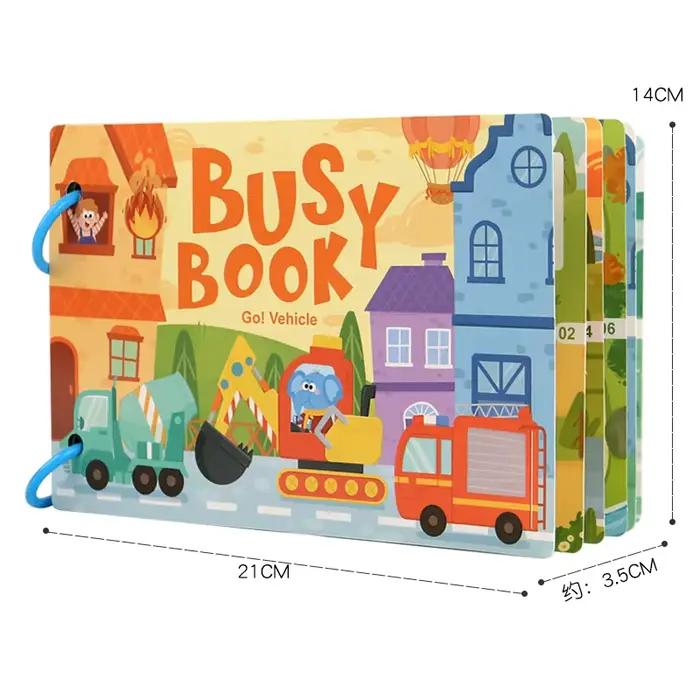 Livre Montessori Silencieux pour Enfants - Livre d'activités avec autocollants pour l'apprentissage précoce du mot-par-mot et l'éveil éducatif