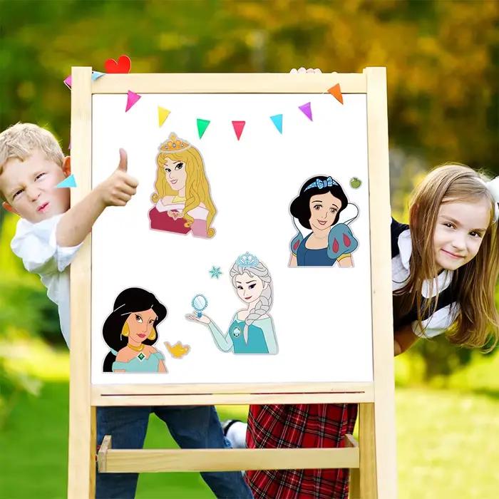 8/16 feuilles Disney princesse Puzzle autocollants faire un visage enfants drôle assembler Puzzle bricolage dessin animé autocollant enfants jouets éducatifs