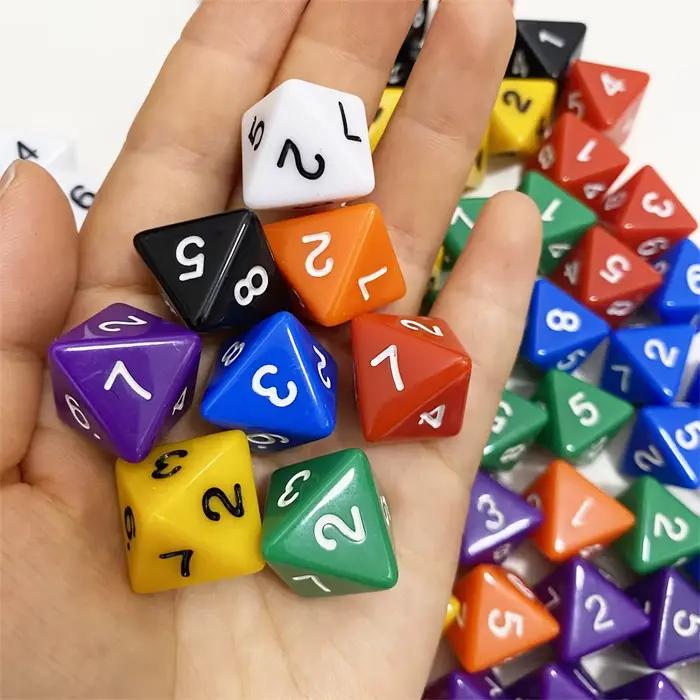 8 pièces 8 côtés D8 dés numériques 8