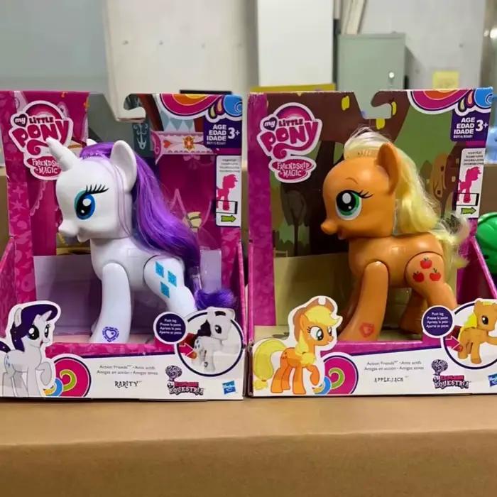 Figurines d'action My Little Pony arc-en-ciel scintillant Fluttershy Pinkie Pie modèle de poney rare jouet fille cadeau surprise occidentale animation collection modèle fini 2024