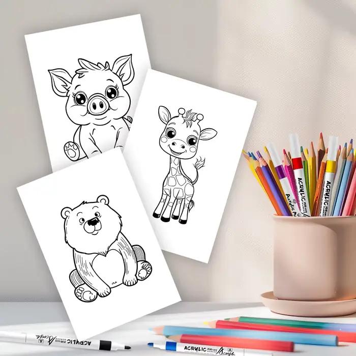 Cartes de coloriage d'animaux