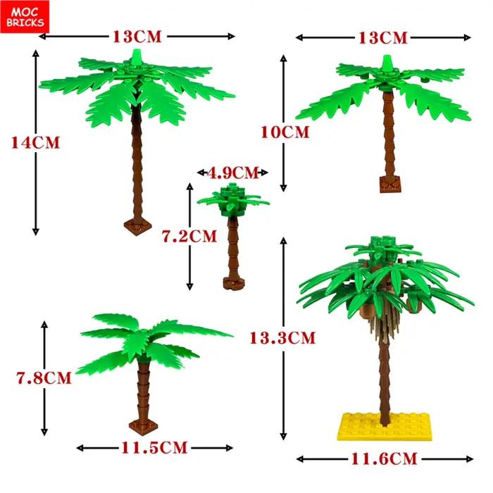 Briques MOC série arbre vert blocs de Construction plante ville jardin rue lac vue parc Jungle jouets de noël pour les enfants