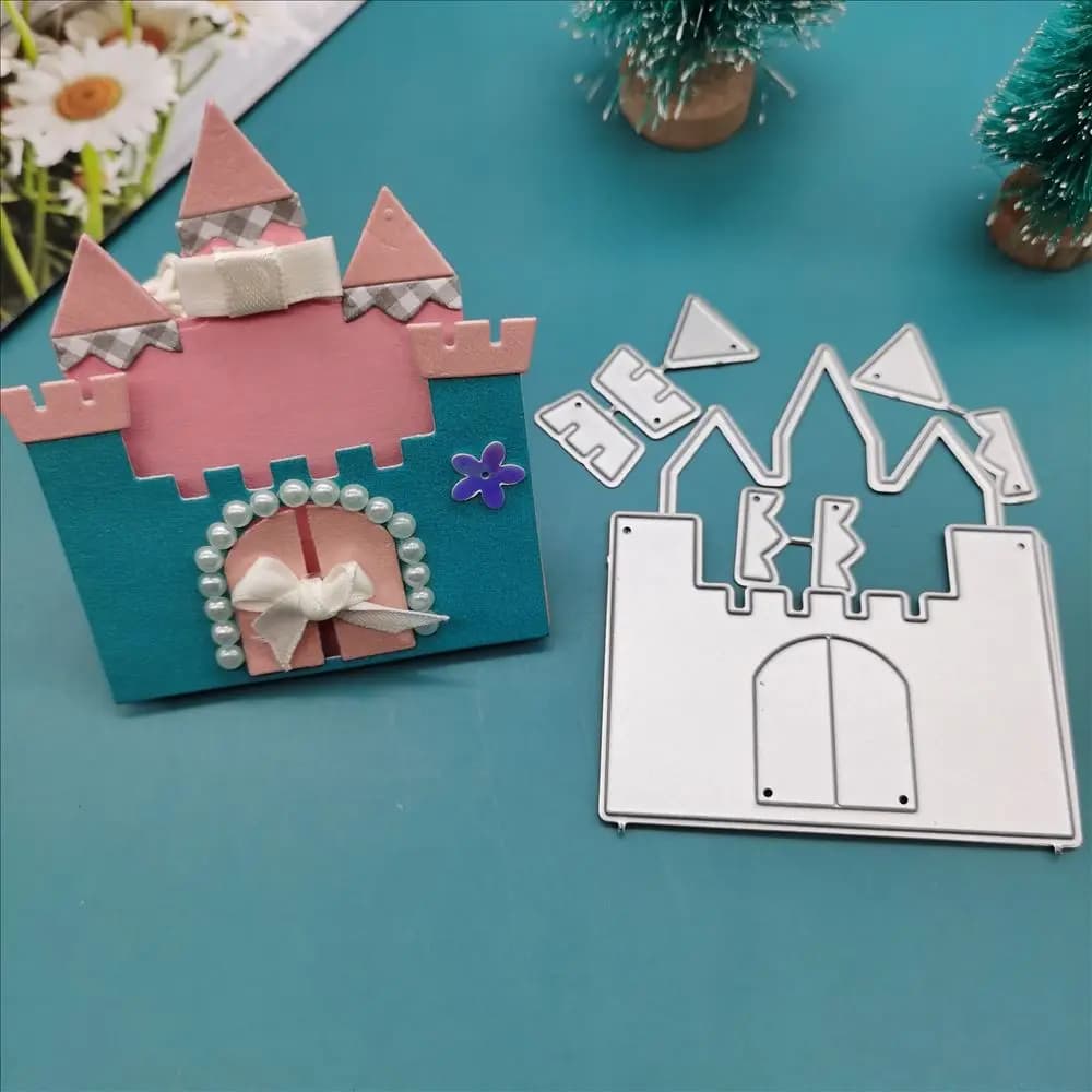 Matrices de découpe en métal de château de princesse, décoration découpée, scrapbooking, album, papi
