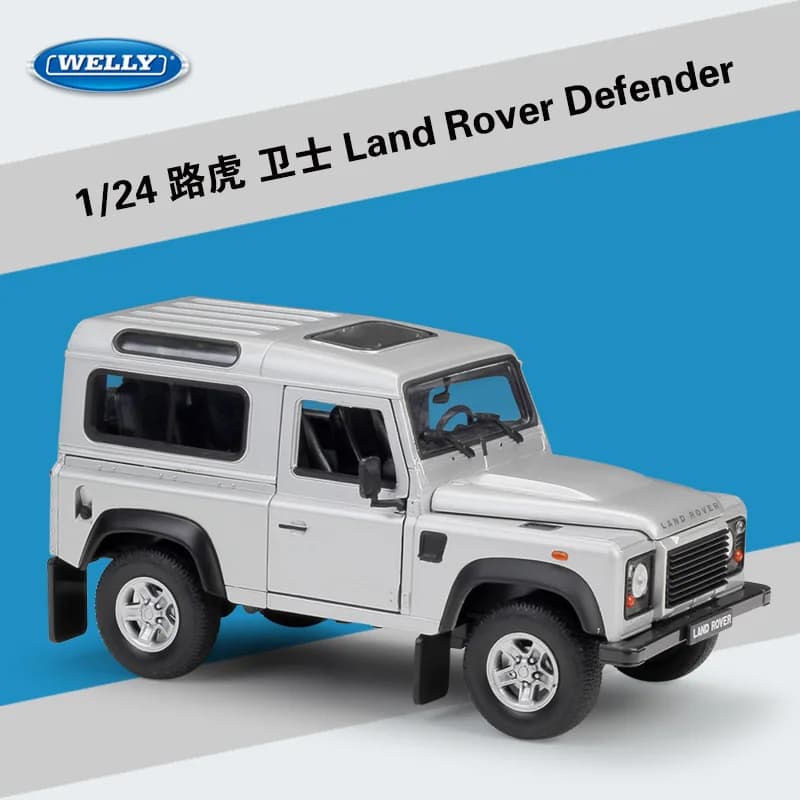 Welly-Modèle de voiture en alliage vert armée Land Rover Defender, Diecasts, Véhicules jouets, Cadea