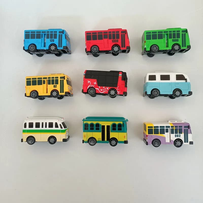 9 pièces/ensemble 9cm le petit Bus Tayo modèle de voiture Miniature pour les enfants apprenant la co