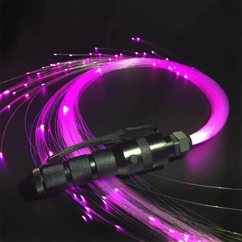 Fouet à fibre optique LED danse Pixel fouets spatiaux lampe de poche 40 couleurs Modes 360 °   La lu
