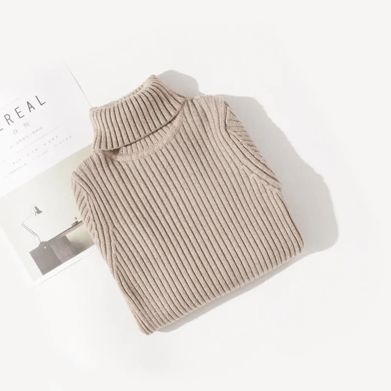 Pull à Col Roulé pour Fille, Vêtement d'Automne Blanc, Couleur Unie, pour Enfant de Y-2 t 3t 4t 8 12