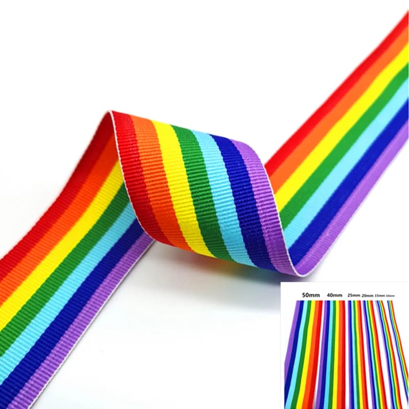 Magnifique ruban arc-en-ciel de 5 yards, pour décoration de mariage, emballage cadeau, nœuds de chev