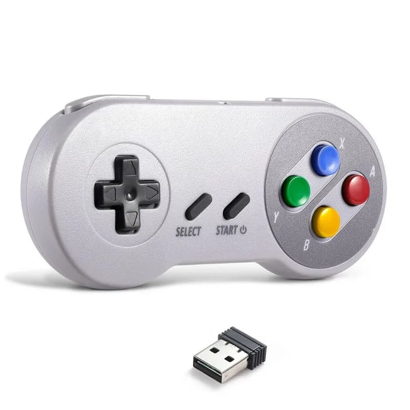 Manette de jeu sans fil 2.4GHz, télécommande USB, Console pour jeux SNES/NES pour Windows 10/8/7 PC 
