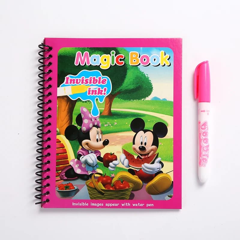 Disney Minnie Mickey peinture à l'eau dessin jouets Graffiti anime figurine aquarelle livre magique 