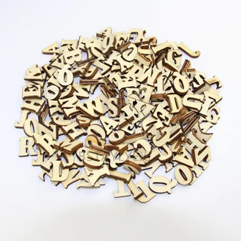 208 pièces 8 ensemble 26 lettres de l'alphabet anglais numéro en bois en bois artisanat d'art décora