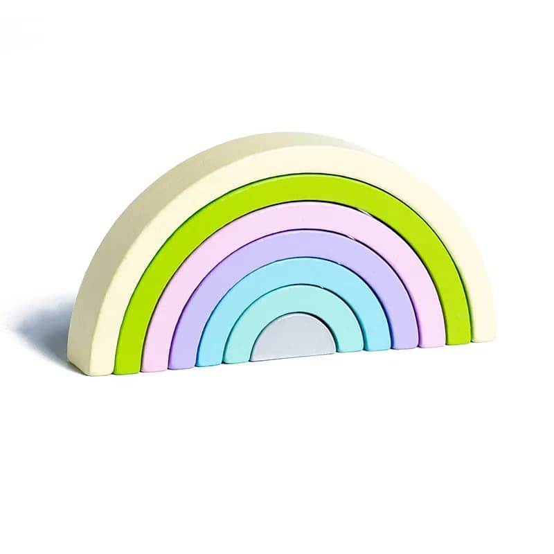 Nouveaux enfants Montessori arc pont arc-en-ciel blocs de construction jouets en bois bébé éducation
