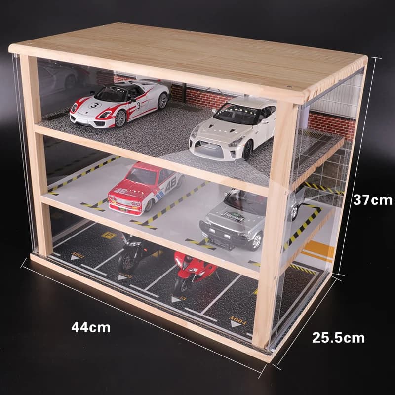 Modèle de Garage de voiture 1:24, Simulation en bois massif, espace de stationnement, Collection de 