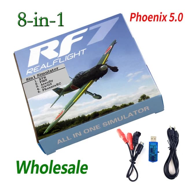 Simulateur de vol RC 8 en 1, Simulation USB pour Realflight, Support G7.5 G7 G6.5 G5 Flysky FS-I6 TH