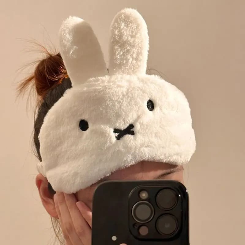 Masque pour les yeux Miffy Kawaii bloquant la lumière, pour la sieste, soulage la fatigue, cadeau mi
