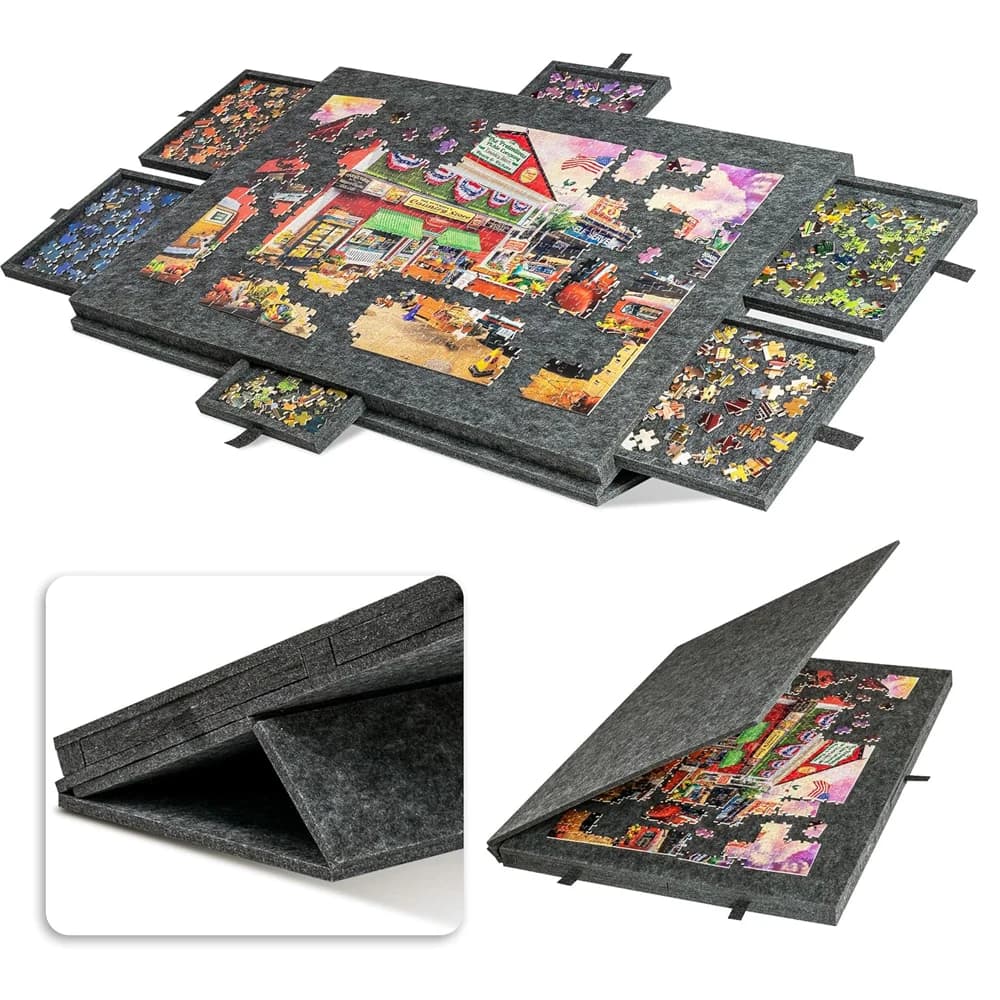 Table de puzzle portable 1000/1500 pièces avec 6 tiroirs de rangement grande capacité pour l'éducati