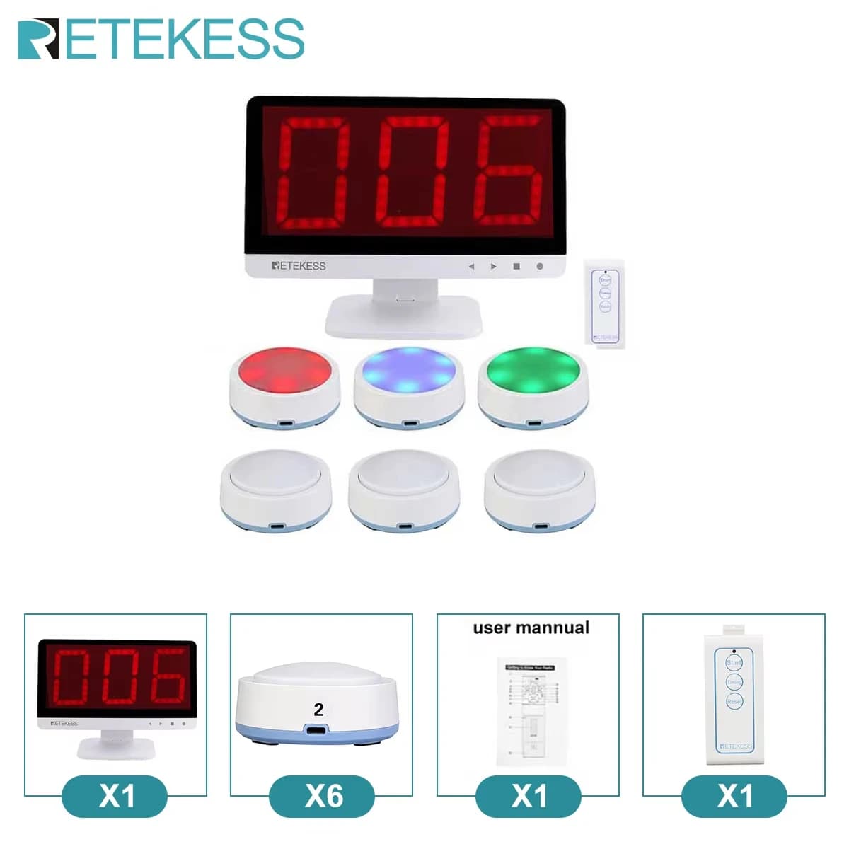 Retekess jeu réponse Buzzer TM101 réponse éducative Buzzer pour jeux Quiz Buzzer système pour compét