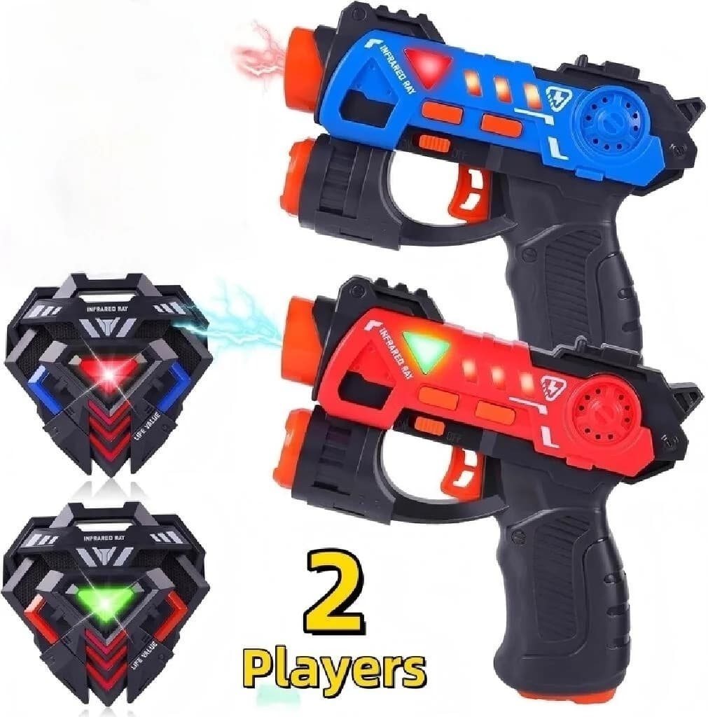 CSTAG 2 joueurs pistolets laser ensemble jouet cadeau de noël pour garçons Mini pistolet jeu de tir 