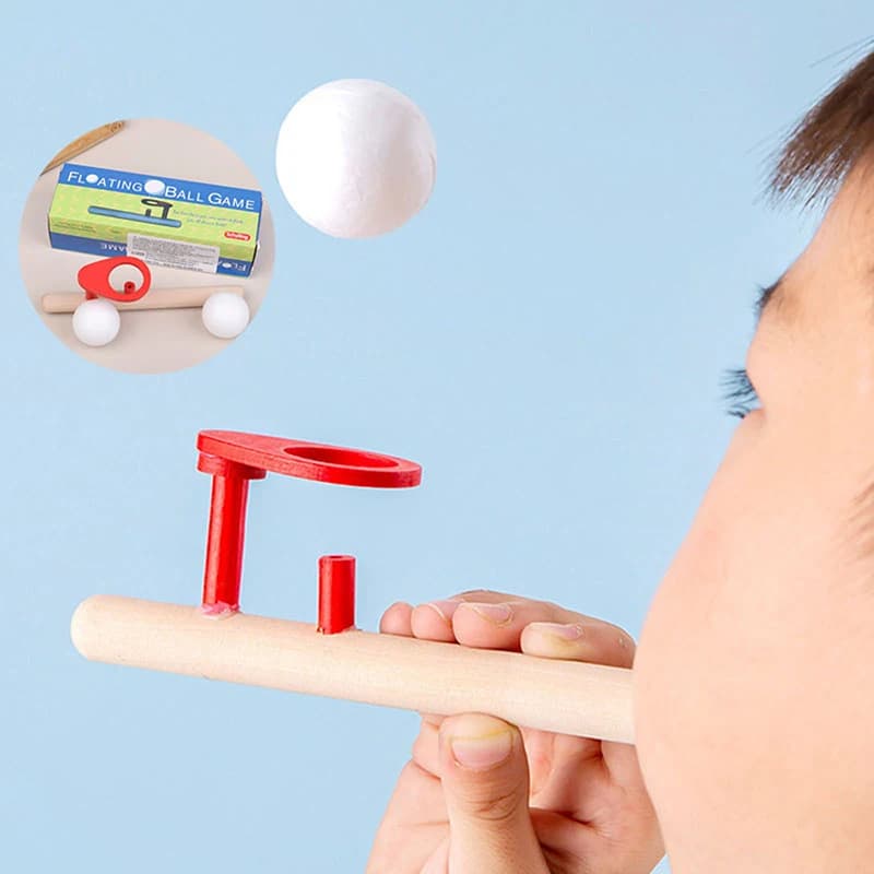 Boule de Suspension en bois, souffleur de sport, balles en mousse flottantes pour enfants et 2 balle