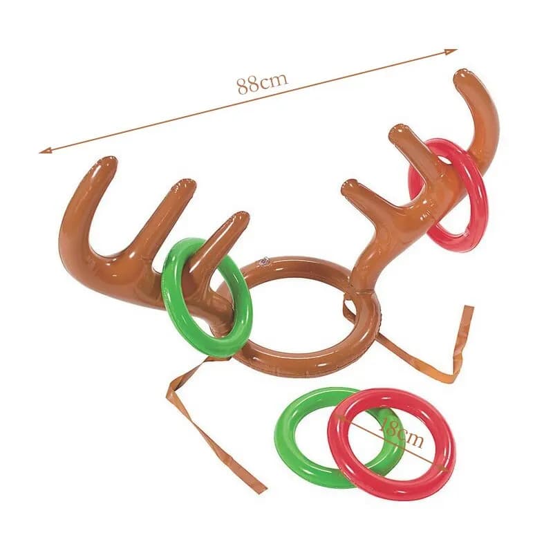 Chapeau de bois de renne gonflable pour enfants, jeu de lancer d'anneaux, jouets de jeu de famille, 