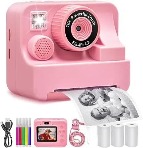 Appareil photo à impression instantanée pour enfants et jouet de photographie vidéo pour garçons et 