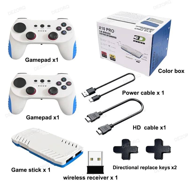 X10 PRO Console de jeu construit en plus de 50000 jeux rétro 128G bâton de jeu 4K TV Console de jeu 