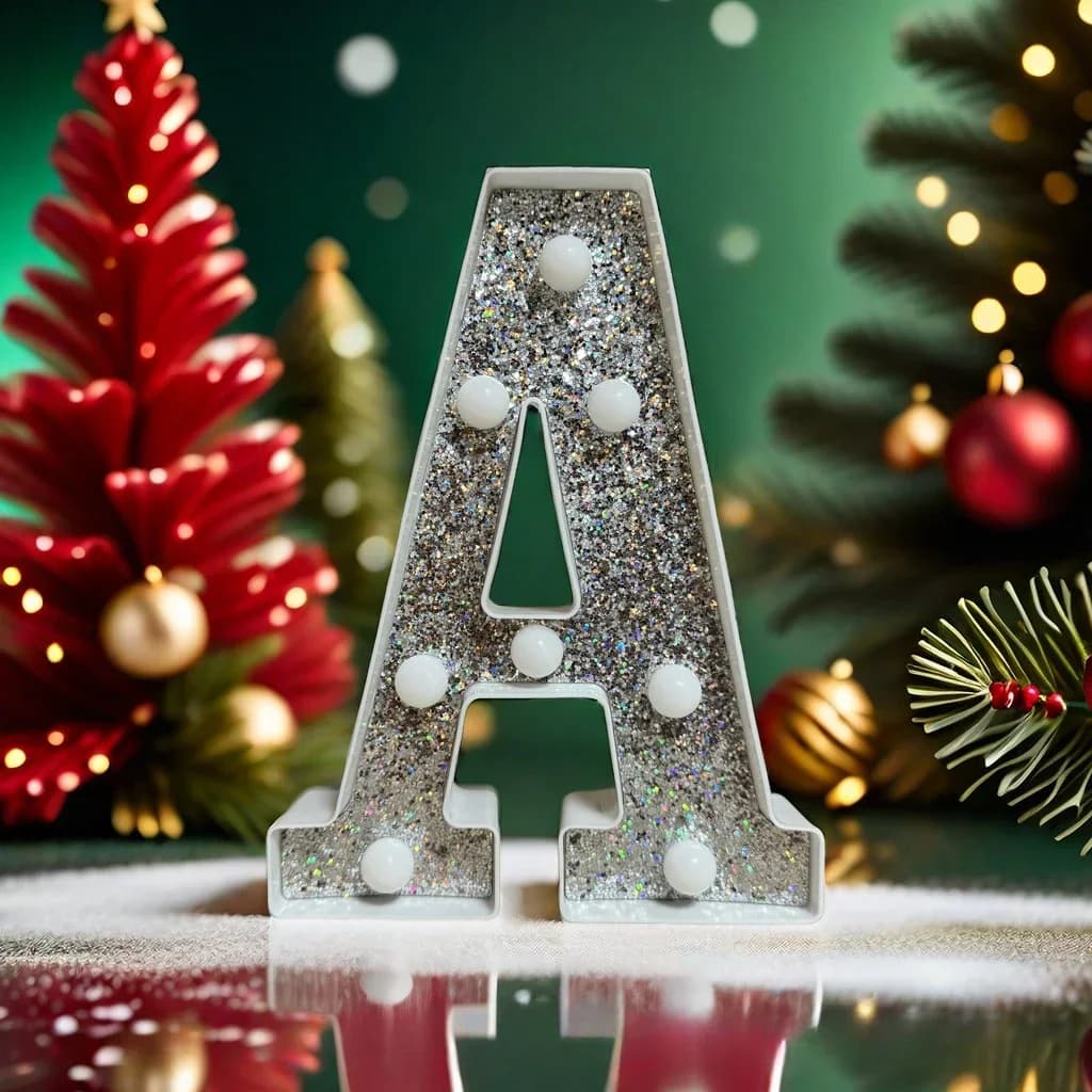 Lettres lumineuses LED de 21 cm, lettres et chiffres argentés, lumière de nuit, décoration pour la m